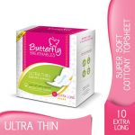 Butterfly Breathables Ultra Thin Cotton Top Sheet Sanitary Pads Extra Large 10 Pcs