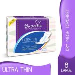 Butterfly Breathables Ultra Thin Dry Mesh Sanitary Pads Large 8 pcs